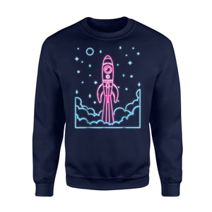 80's Neon Party Space Rocket Spaceship Costume Neon Sweatshirt