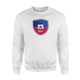 Haiti Flag Badge Soccer Fans Jersey Distressed Sweatshirt