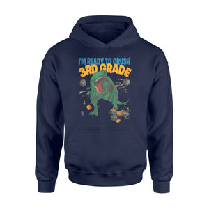 Kids I'm Ready To Crush 3rd Grade T Rex Monster Truck Hoodie
