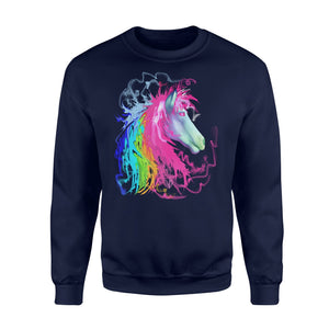 Colorful Rainbow Cute Beautiful Horse Head Sweatshirt