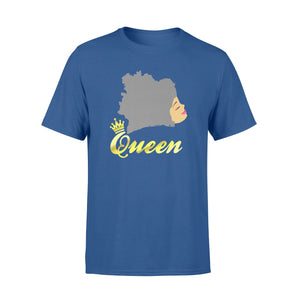 Ivorian Queen Cote Ivoire Map Dark Hair T-Shirt