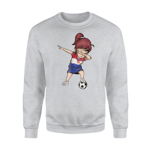 Dabbing Soccer Girl Croatia Jersey - Croatian Football weatshirt