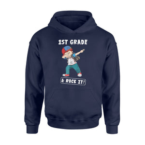 Boy Dabbing Happy First Day Of 1st Grade And Rock It! Hoodie