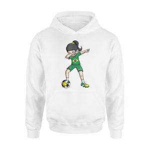 Dabbing Soccer Girl Fan Brazil Football Hoodie