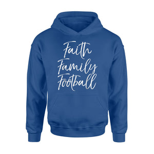 Faith Family Football Cute Christian Sports Hoodie