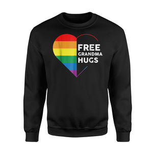 Free Grandma Hugs Rainbow Heart Sweatshirt