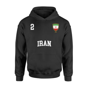 Iran 2 Iranian Flag Soccer Team Football Hoodie