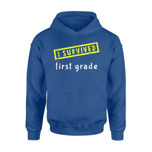 I Survived First Grade Graduation Present Kids  Hoodie