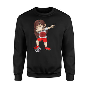 Dabbing Soccer Girl Japan Jersey - Japan Football Jfa  Sweatshirt