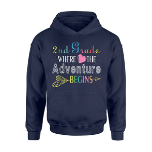 Colorful Heart Arrow 2nd Grade Where Adventure Begins Hoodie