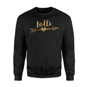 Gold Arrow Heart Lolli Funny Gift For Grandma Sweatshirt