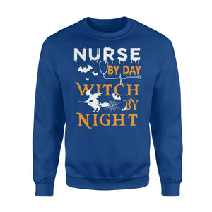 Funny Nurse By Day Witch By Night Halloween Sweatshirt