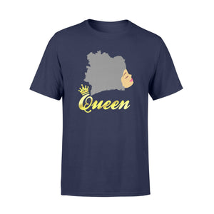 Ivorian Queen Cote Ivoire Map Dark Hair T-Shirt