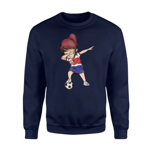 Dabbing Soccer Girl Costa Rica Jersey - Football Gift Sweatshirt