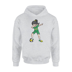 Dabbing Soccer Girl Fan Brazil Football Hoodie