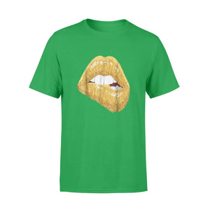 Gold Lips Sexy Kiss Black Girl Magic Queen Melanin T-Shirt