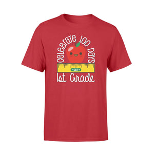 Happy 100th 100 Days Of 1st First Grade Apple Ruler T-Shirt