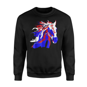 Horse American USA Flag Colors 4th Of July Gift Sweatshirt