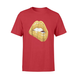 Gold Lips Sexy Kiss Black Girl Magic Queen Melanin T-Shirt
