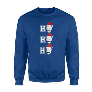 Ho Ho Ho Football Santa Hat Christmas Gift Jersey Sweatshirt
