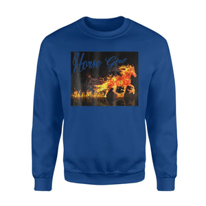 Funny Cute Flaming Fiery Fire Horse Girl Sweatshirt