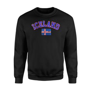 Iceland Flag Grunge Soccer  Fleece Sweatshirt
