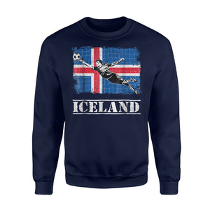 Iceland Soccer Goalie Goal Keeper  Fleece Sweatshirt