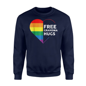Free Grandma Hugs Rainbow Heart Sweatshirt