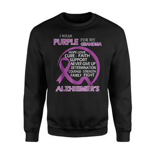 Alzheimers Awareness I Wear Purple For My Grandma Gift Sweatshirt