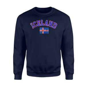 Iceland Flag Grunge Soccer  Fleece Sweatshirt