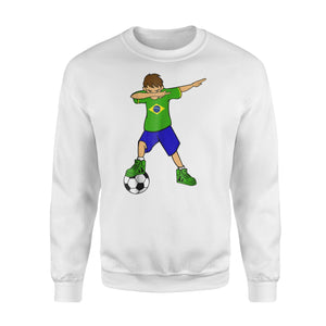 Dabbing Soccer Boy Brazil Brazilian Football Boys Sweatshirt