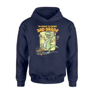 Kids Ready To Crush 3rd Grade Dino Crushing Monster Truck Hoodie
