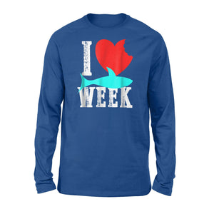 Novelty Graphic I Heart Shark Week Unisex Long Sleeve T-Shirt