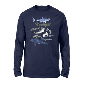 9 Types Of Sharks  - Cool Shark - Biologist Long Sleeve T-Shirt