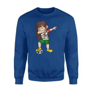 Dabbing Soccer Girl Mexico Jersey - Mexican Football Sweatshirt
