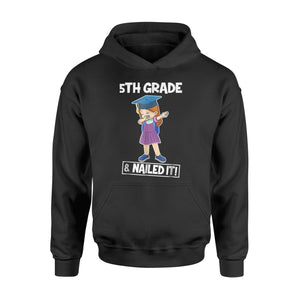 Cute Girls Dabbing 5th Grade Nailed It Graduate Funny Hoodie