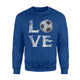 I Love Soccer   Tee Heart Ball Match Team Emoji Gift  Fleece Sweatshirt