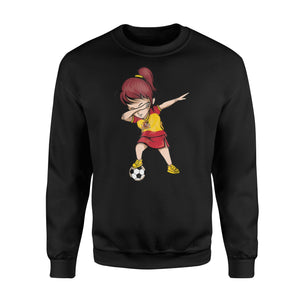 Dabbing Soccer Girl Spain Jersey - Spanish Football Sweatshirt