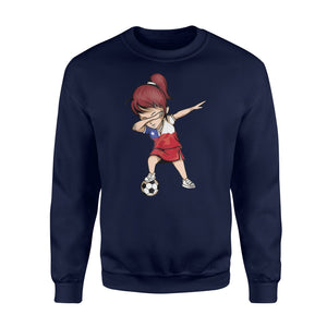 Dabbing Soccer Girl Chile Jersey - Chilean Football Sweatshirt