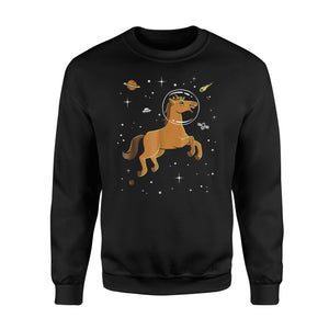 Horse In Space Cute Cartoon Equine Sweatshirt