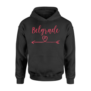 Belgrade Love Heart Handwriting Style Hoodie