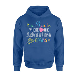 Colorful Heart Arrow 2nd Grade Where Adventure Begins Hoodie