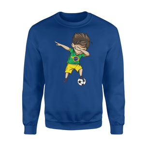 Dabbing Soccer Boy Brazil Jersey  - Brazilian Football Sweatshirt