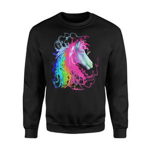 Colorful Rainbow Cute Beautiful Horse Head Sweatshirt