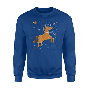 Horse In Space Cute Cartoon Equine Sweatshirt