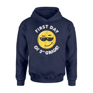 First Day Of Second 2nd Grade Emoji For Boys Girls Hoodie