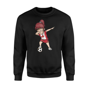 Dabbing Soccer Girl Canada Jersey - Canadian Football  Sweatshirt