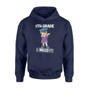 Cute Girls Dabbing 5th Grade Nailed It Graduate Funny Hoodie