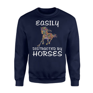 Easily Distracted By Horses Horse Lovers Gifts Sweatshirt