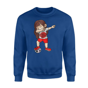 Dabbing Soccer Girl Japan Jersey - Japan Football JFA Sweatshirt